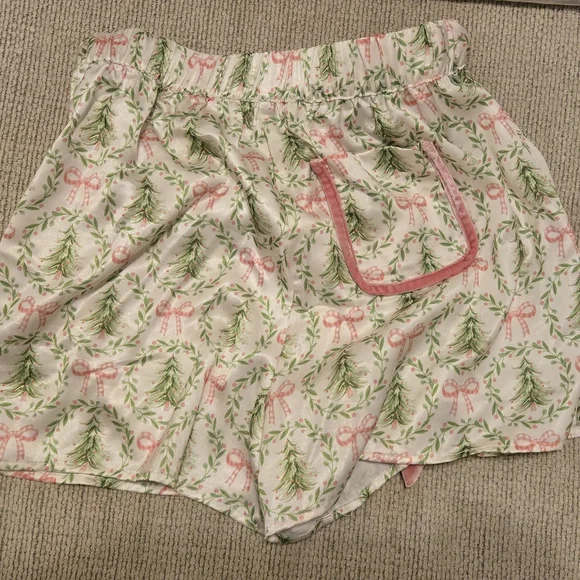 Pink and Green Holiday Print Shorts - Picture 2 of 6